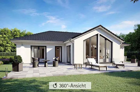 360 Grad Hausansicht des Winkelbungalows SH 136 WB - VAR. D2